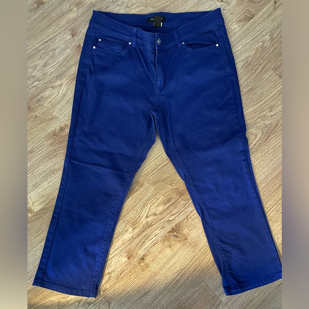 White House Black Market Blue Slim Cropped Pants